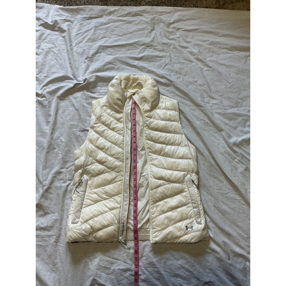Under Armour Womens White Puffer Vest Full Zip Quilted Sleeveless Jacket Medium - Picture 5 of 5